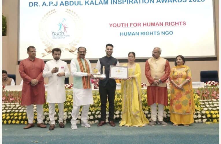 Avi Vatsa, President of Youth for Human Rights India, Wins Best Human Rights NGO Award at APJ Abdul Kalam Inspiration Awards 2023