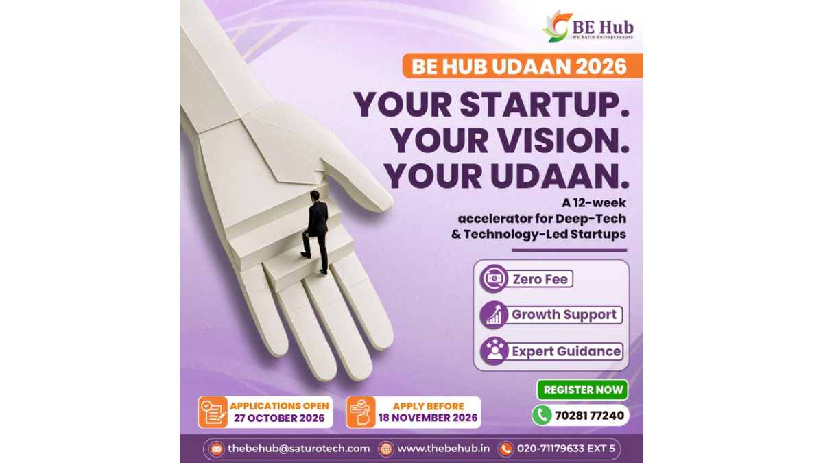 BE Hub Launches Invites Applications from Deep-Tech and Technology-Led Startups for ‘Udaan’, Its First Startup Accelerator Cohort